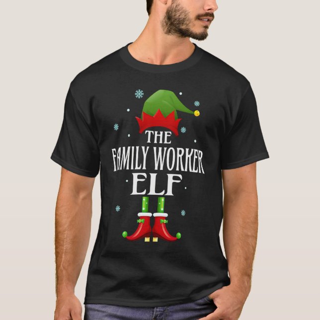 Camiseta Family Worker Elf Xmas  Family Matching Christmas (Anverso)