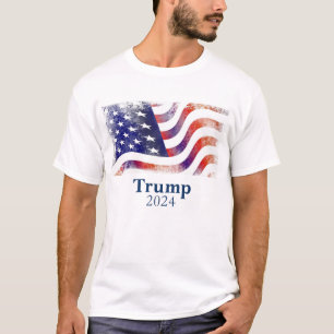 Camiseta Famosa campaña de bandera estadounidense de Trump 