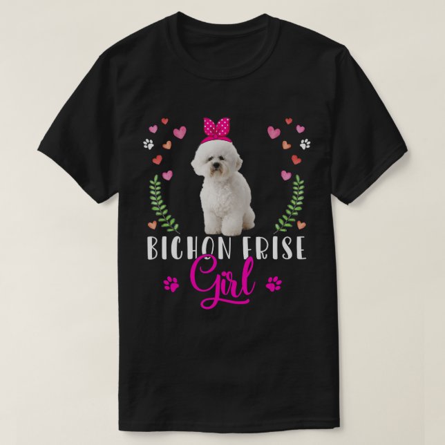 Camiseta Famosa Chica de Bichon Frise Día de la Madre Mujer (Diseño del anverso)