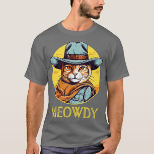 Camiseta Famosa Cowboy Cat Cowgirl Meow Howdy Meowdy 17