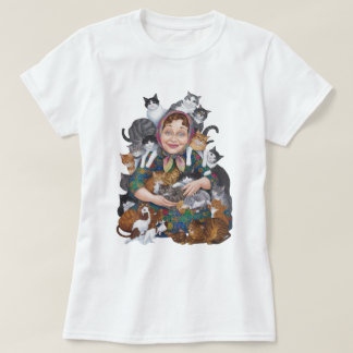 Camiseta Famosa dama de gato femenino