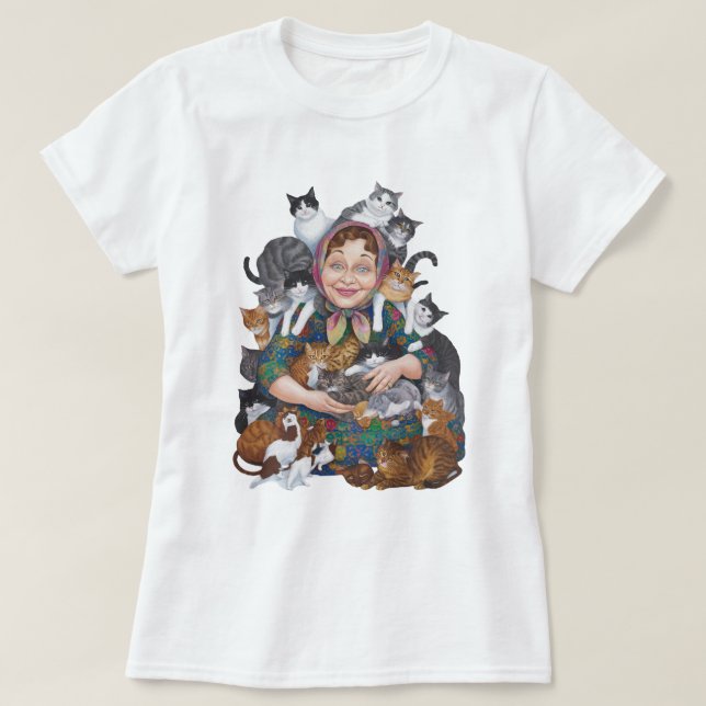 Camiseta Famosa dama de gato femenino (Diseño del anverso)