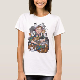 Camiseta Famosa dama de gato femenino