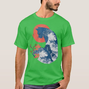 Camiseta Famosa Gran Ola Kanagawa Ukiyoe Neko Kaiju Whims