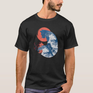 Camiseta Famosa Gran Ola Kanagawa Ukiyoe Neko Kaiju Whims