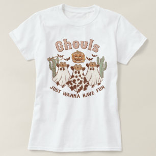 Camiseta Famosa Halloween de Western Country Cowgirl Ghouls
