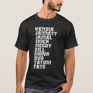 Camiseta Famosa lista influyente de Pianistas de Jazz