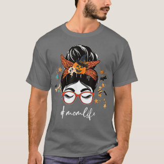 Camiseta Famosa mamá Vida Desordenada Hair Bun Divertidas m
