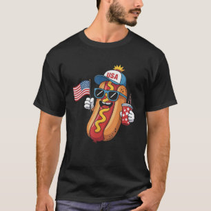 Camiseta Famoso 4 de julio Hotdog Patriotic USA Flag 4
