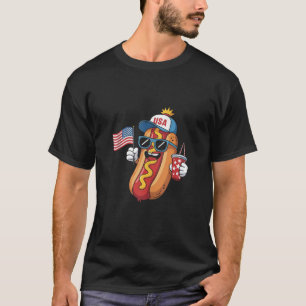 Camiseta Famoso 4 de julio Hotdog Patriotic USA Flag 4