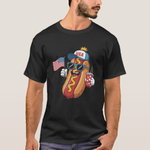 Camiseta Famoso 4 de julio Hotdog Patriotic USA Flag 4