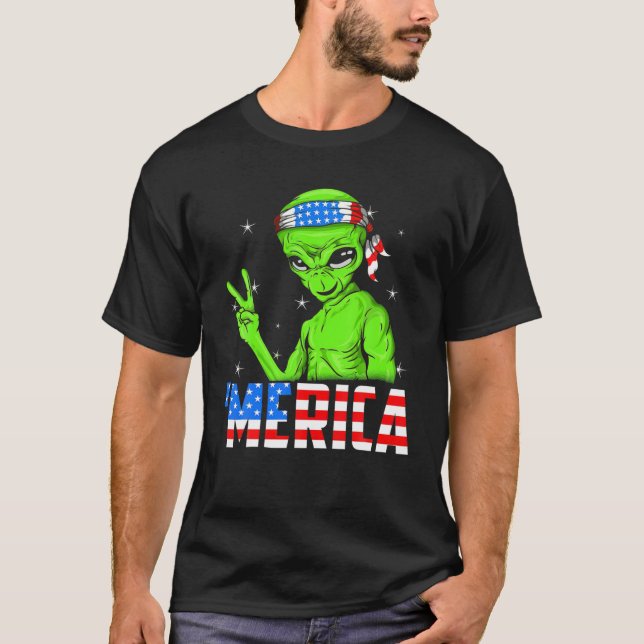 Camiseta Famoso Alien De Merica 4 De Julio (Anverso)