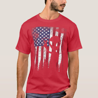 Camiseta Famoso Alien OVNI Bandera Americana 4 de Julio muj