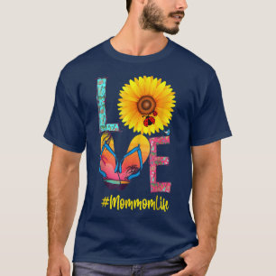 Camiseta Famoso Amor Mamá Vida Flip Flops Hippie Sunflower