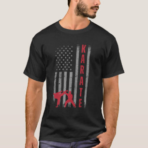 Camiseta Famoso arte de karate con bandera estadounidense p