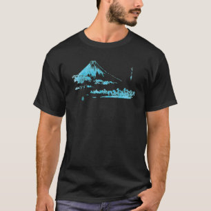 Camiseta Famoso arte fino vintage del Monte Fuji elevándose