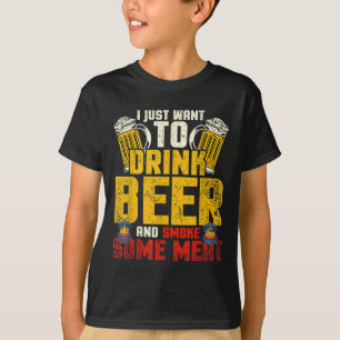 Camiseta Famoso Bbq Chef Cerveza Bebiendo Carne Humeada Lov