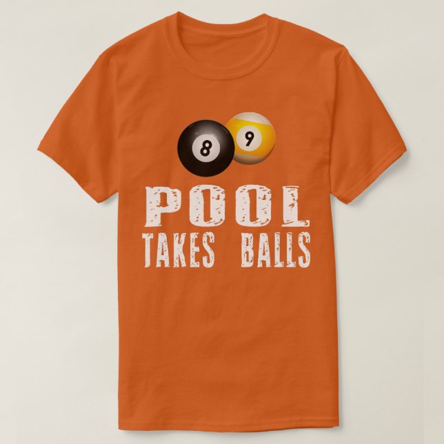 Camiseta Famoso billar de billar de billar toma bolas (Diseño del anverso)