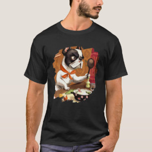 Camiseta Famoso Bulldog francés Chef cocinando comida