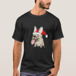 Camiseta Famoso Bulldog francés Navidades Frenchie Dog Xmas<br><div class="desc">Luz divertida que el Bulldog francés usando sombrero de Santa. Un lindo perro de dibujos animados. Este humorístico diseño de tee de vacaciones está disponible en una variedad de estilos de camisas, incluyendo camisetas de manga larga y capuchas. Usa esta camisa divertida en tu próximo fiesta de Navidad. Es muy...</div>