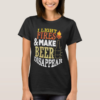 Camiseta Famoso Camping Campfire Beer Para Hombres 1