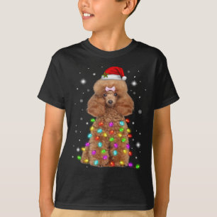 Camiseta Famoso canalla francés de perro de Santa Hat Navid