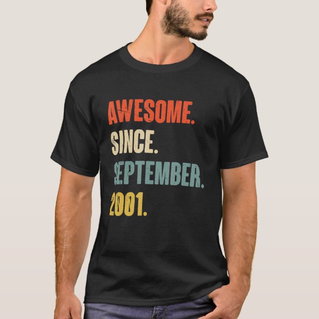Camiseta Famoso cumpleaños número 21 años desde setiembre (Anverso)