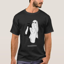 Famoso fantasma de Boo sosteniendo Halloween de ga