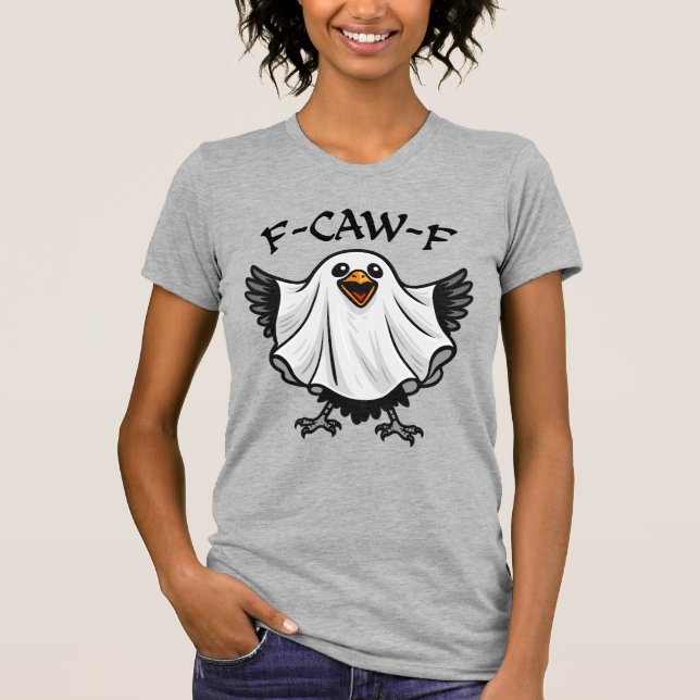 Camiseta Famoso fantasma de cuervos "F-CAW-F" Halloween, es (Anverso)