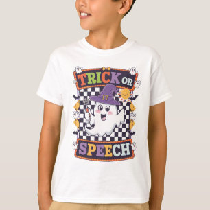 Camiseta Famoso fantasma de Halloween, Naranja de Truco o D