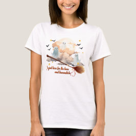 Camiseta Famoso fantasma de Halloween y Broomstick, caída d