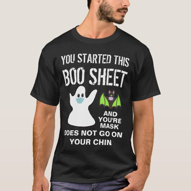 Camiseta Famoso fantasma de hoja de boo y fiesta de Hallowe (Anverso)