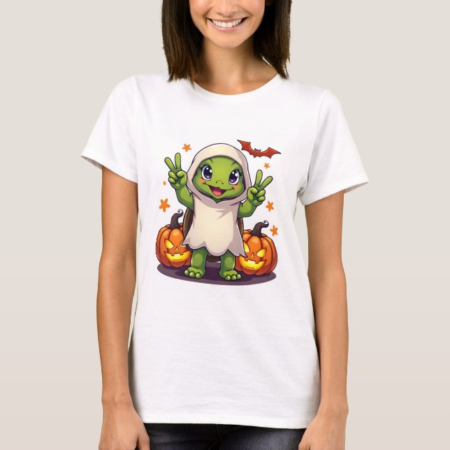 Camiseta Famoso fantasma de la tortuga Boo Halloween niños  (Anverso)