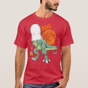 Camiseta Famoso fantasma Dinosaur Boo Halloween Bompki masc