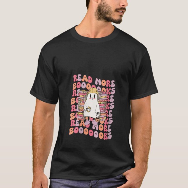 Camiseta Famoso Fantasma Halloween Leer más libros Libro V  (Anverso)