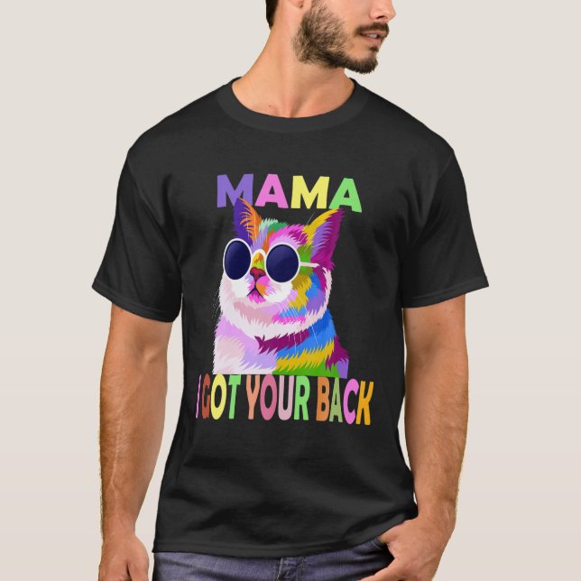 Camiseta Famoso Gato Colorido Mamá Te Recuperé Con Sungl (Anverso)