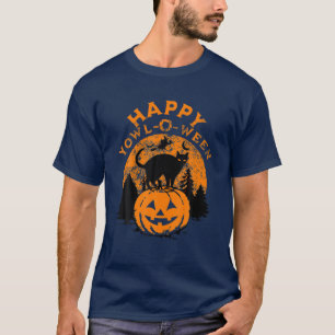 Camiseta Famoso Gato Negro Yowl-O-Ween En Una Jack O De Hal