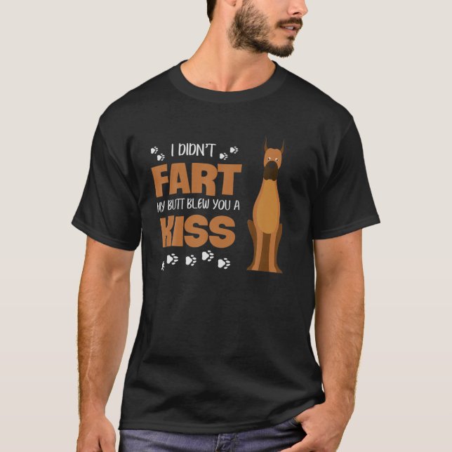 Camiseta Famoso Gran Danés No Me Mí El Butt Te Golpeé Un K (Anverso)