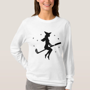 Camiseta Famoso Halloween Witch Golf Stick Mujeres Golf Gol