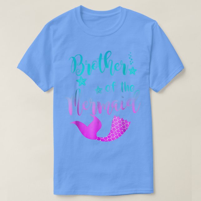 Camiseta Famoso Hermano De Sirena De Cumpleaños De Sirena (Diseño del anverso)