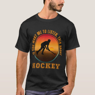 Camiseta Famoso jugador de silueta vintage con hockey