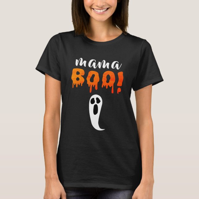 Camiseta Famoso mamá Boo Naranja Halloween (Anverso)