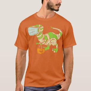 Camiseta Famoso momia Trex Dinosaur Face Mask Halloween Din