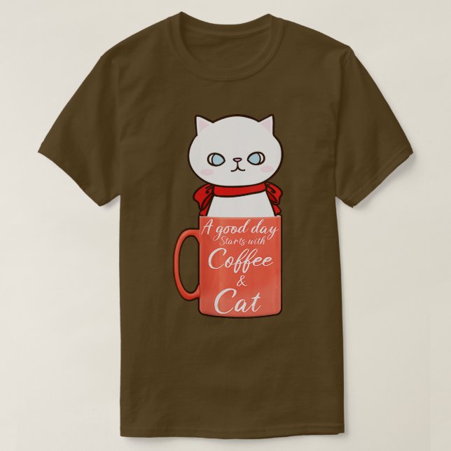 Camiseta Famoso Naranja Cat Coffee Mug Cat Lover Nacimiento (Diseño del anverso)