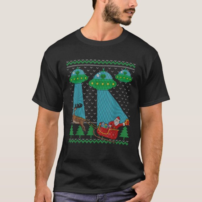Camiseta Famoso OVNI de Santa Sleigh Navidades feos sudan (Anverso)