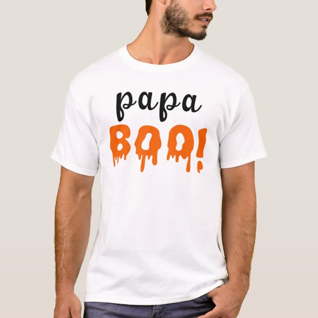 Camiseta Famoso papá Boo Naranja Halloween (Anverso)
