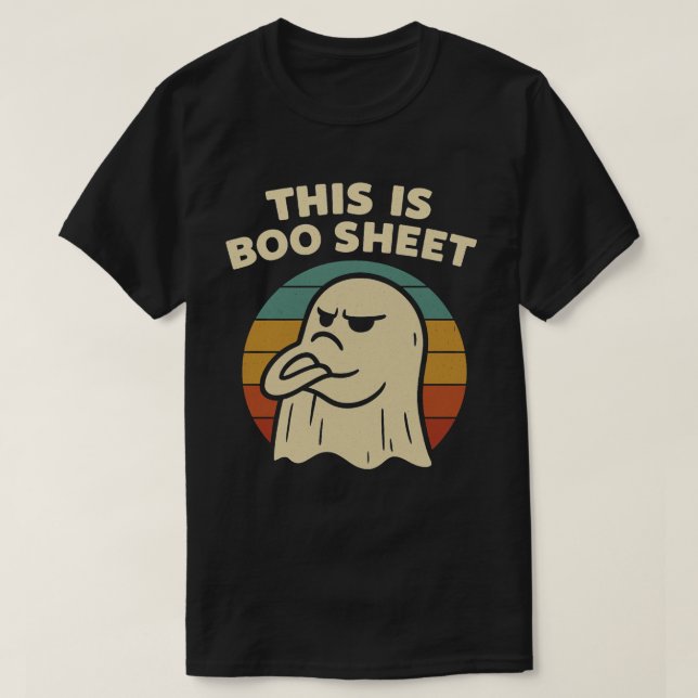 Camiseta Famoso retro fantasma "Esta es la hoja de boo" | H (Diseño del anverso)