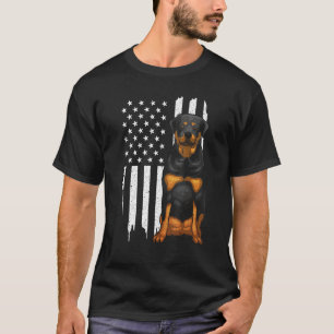 Camiseta Famoso Rottweiler Bandera Americana Perro Arte Par