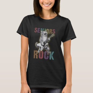 Camiseta Famoso SENIORS ROCK Cat Lover Rótulo graduado Mi A