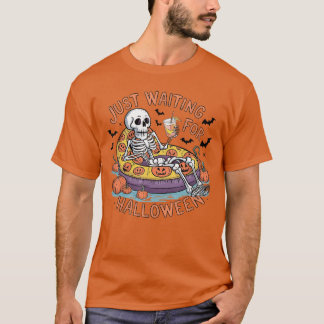 Camiseta Famoso Skeleton Halloween esperando Hallowee